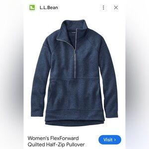LLBean FlexForward Half-Zip Quilted Pullover